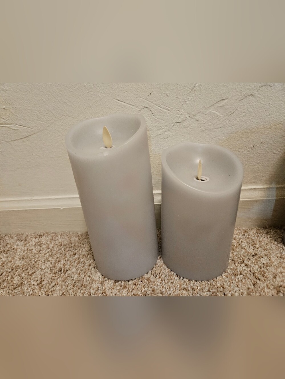 Luminara Candles - Set of 2, Light Gray